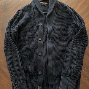 Banana Republic Navy Knitted Button-Up Sweater